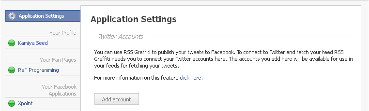 application setting